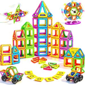 WOOBLO Magnetic Building Blocks for Children, 136 Pieces Magnetic Building