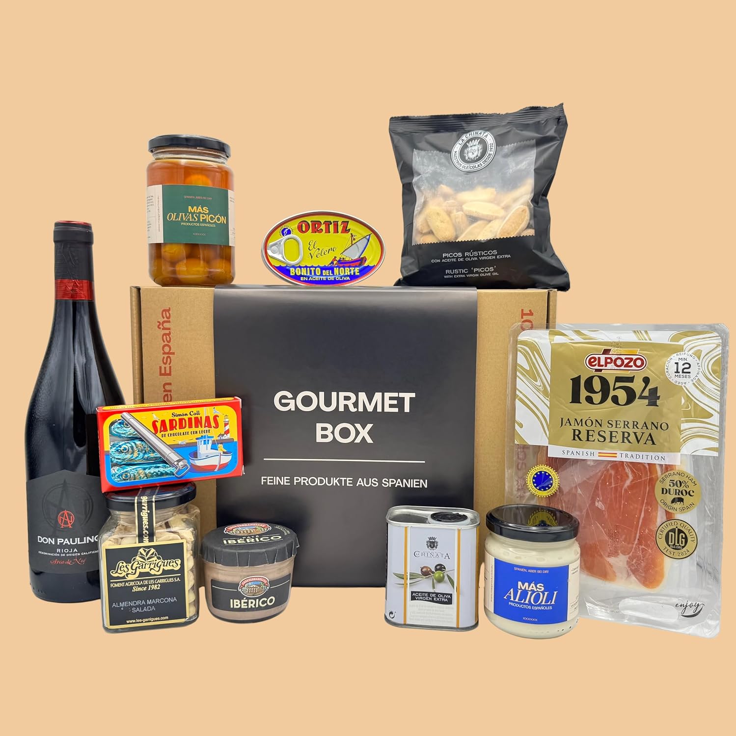 MAS PRODUCTOS - Gourmet Gift Basket - Spanish Delicatessen - Exclusive Gift Basket with Delicacies - Gift for Women & Men - High Quality Spain Box – Bild 2
