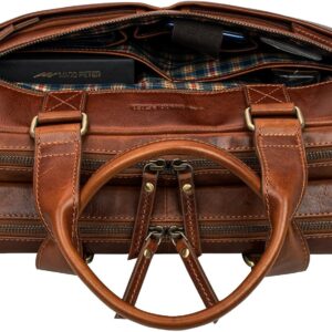 Marc Peter Dallas Laptop Bag I Leather Shoulder Bag for 15.6 Inch Laptop I Briefcase for Notebook I Bag for Men and Women Buffleather