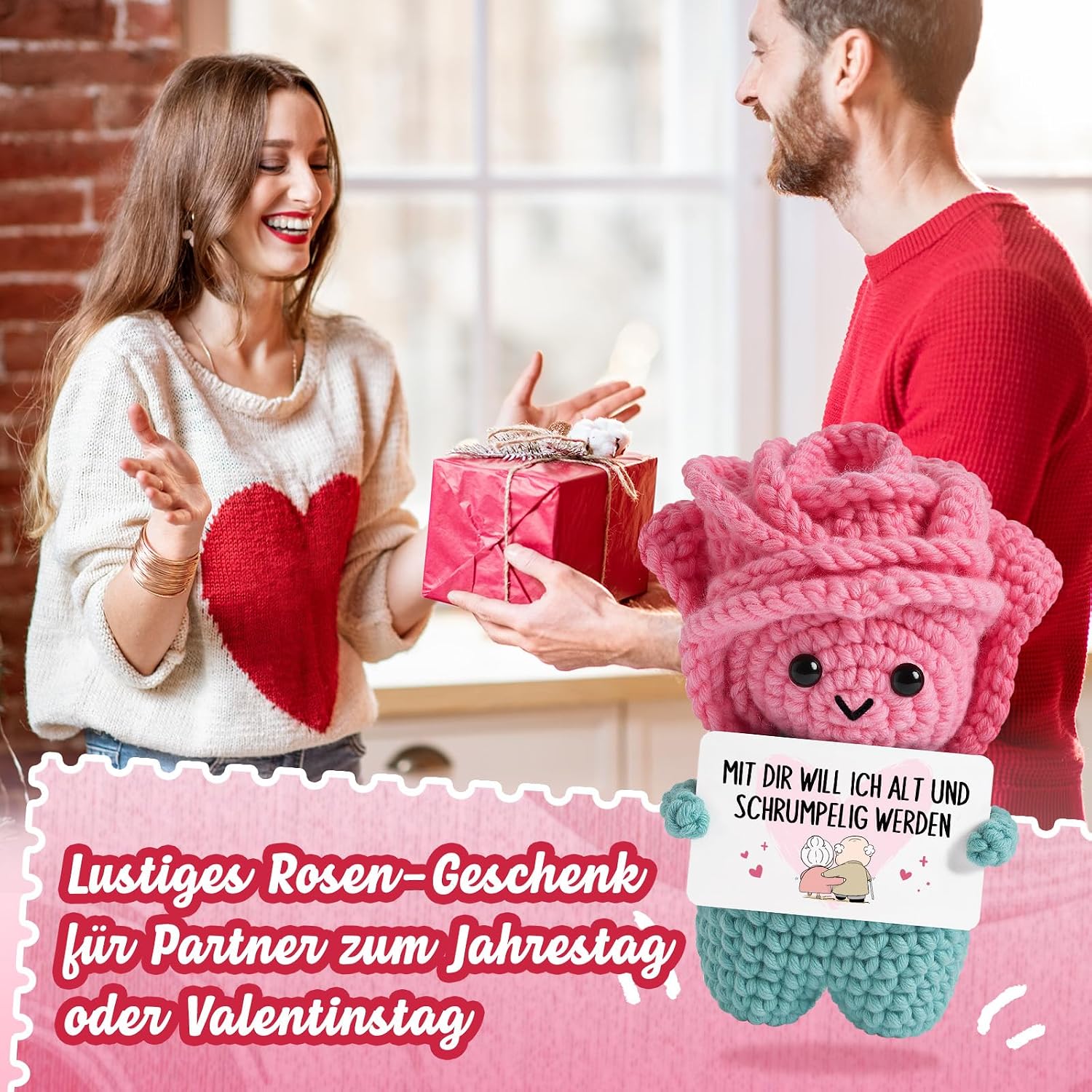 Juratar Anniversary Gift for Her - Funny Handmade Crochet Rose – Bild 2