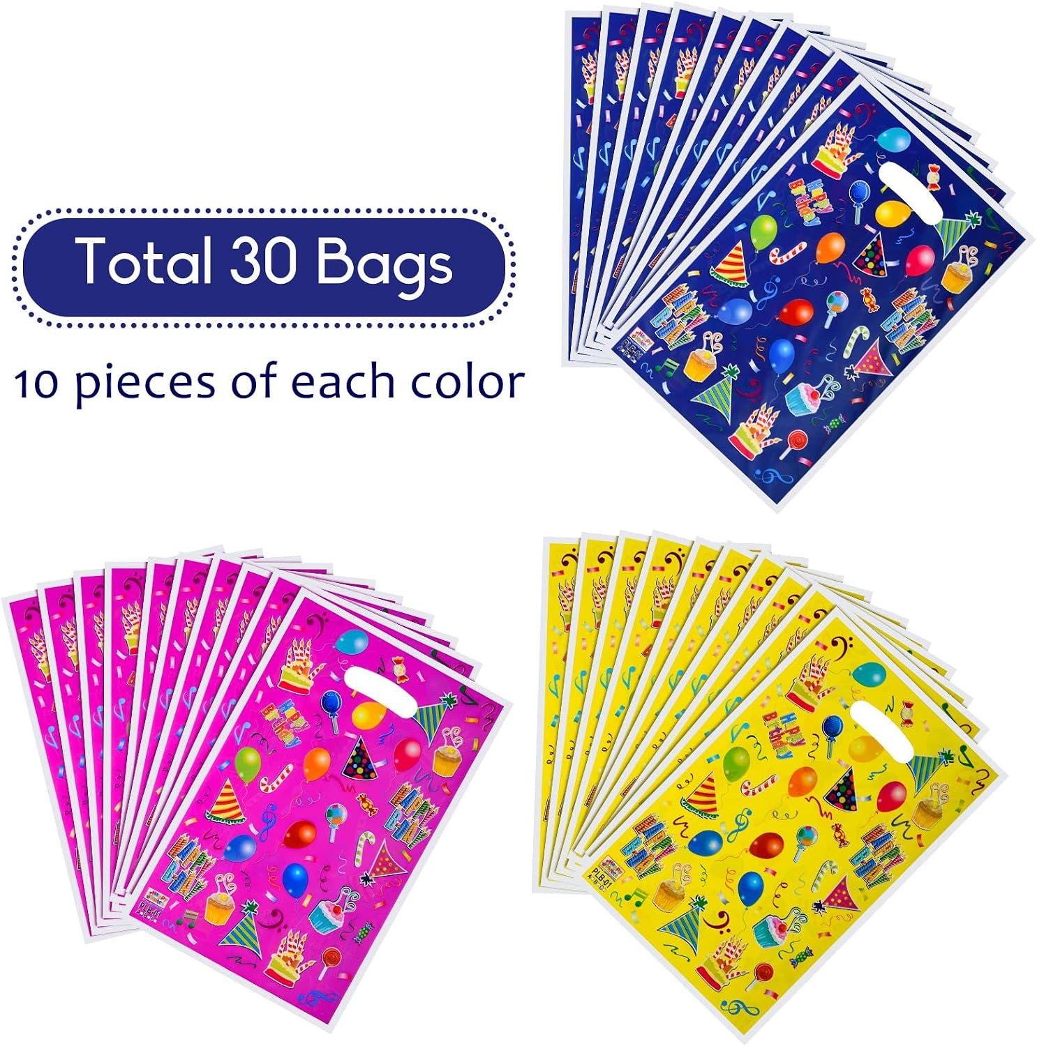 ASTARON Birthday Bags for Kids Parties, Pack of 30 Birthday Party Gift Bags, Girls and Boys, Birthday Party Accessories, Birthday Gift Bags, Plastic Bags for Birthday Parties – Bild 3