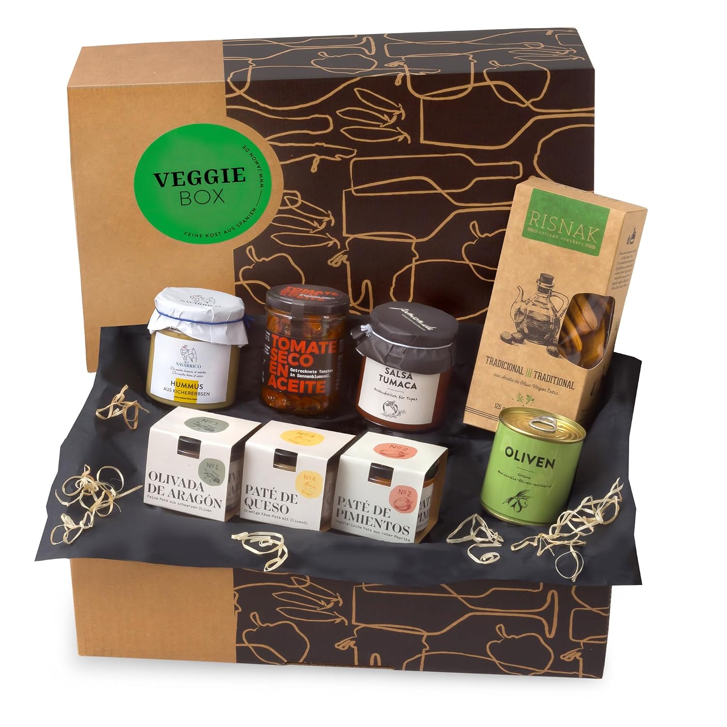 Delicatessen Gift Basket Veggie Box, Vegetarian Tapas from Spain