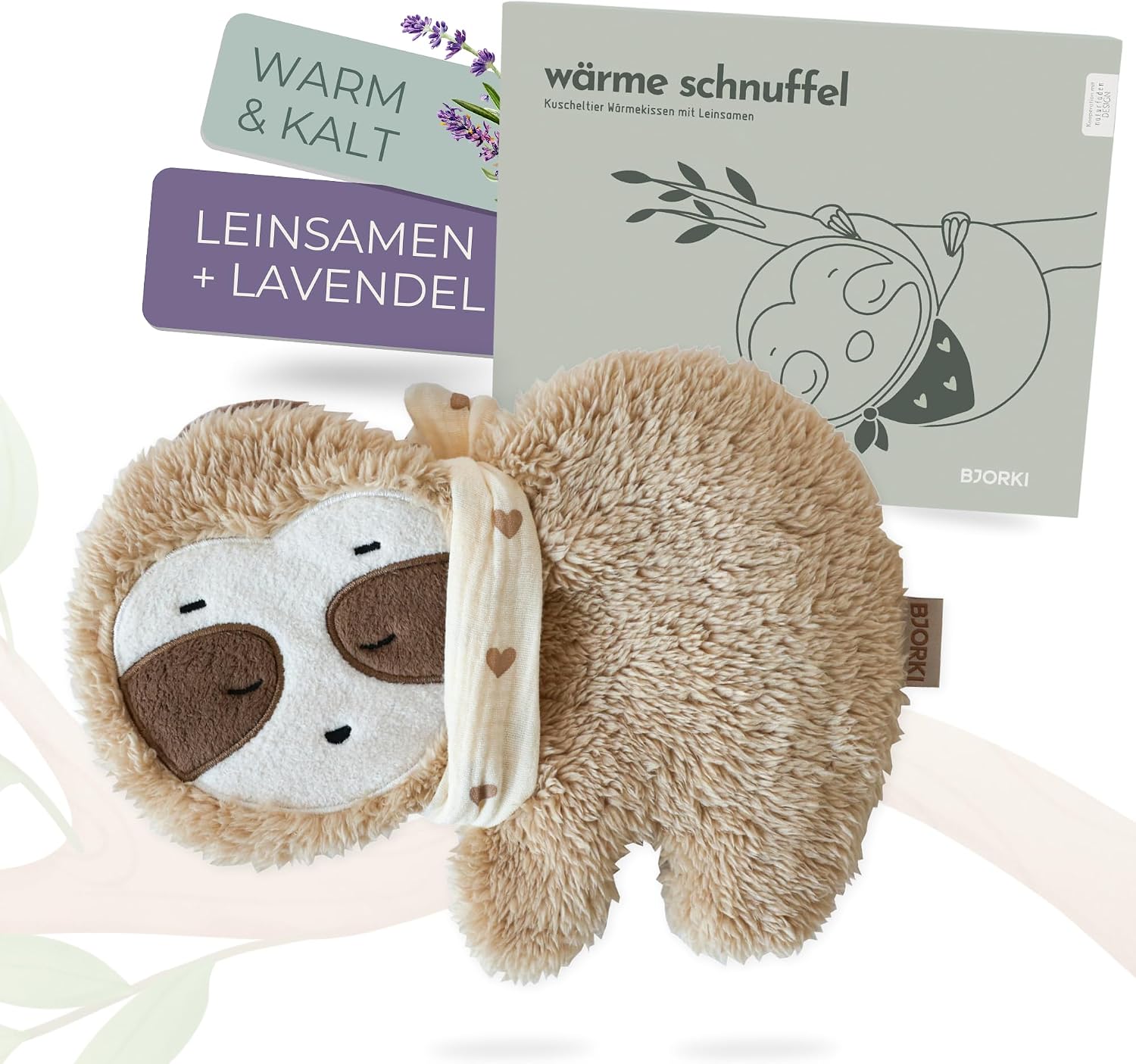 Bjorki Heat Cushion Baby & Children with Linseed for Microwave - Sloth