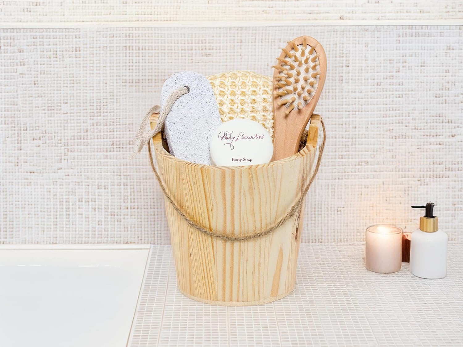 BRUBAKER Wellness Set in Wooden Bucket 5-Piece – Bild 3