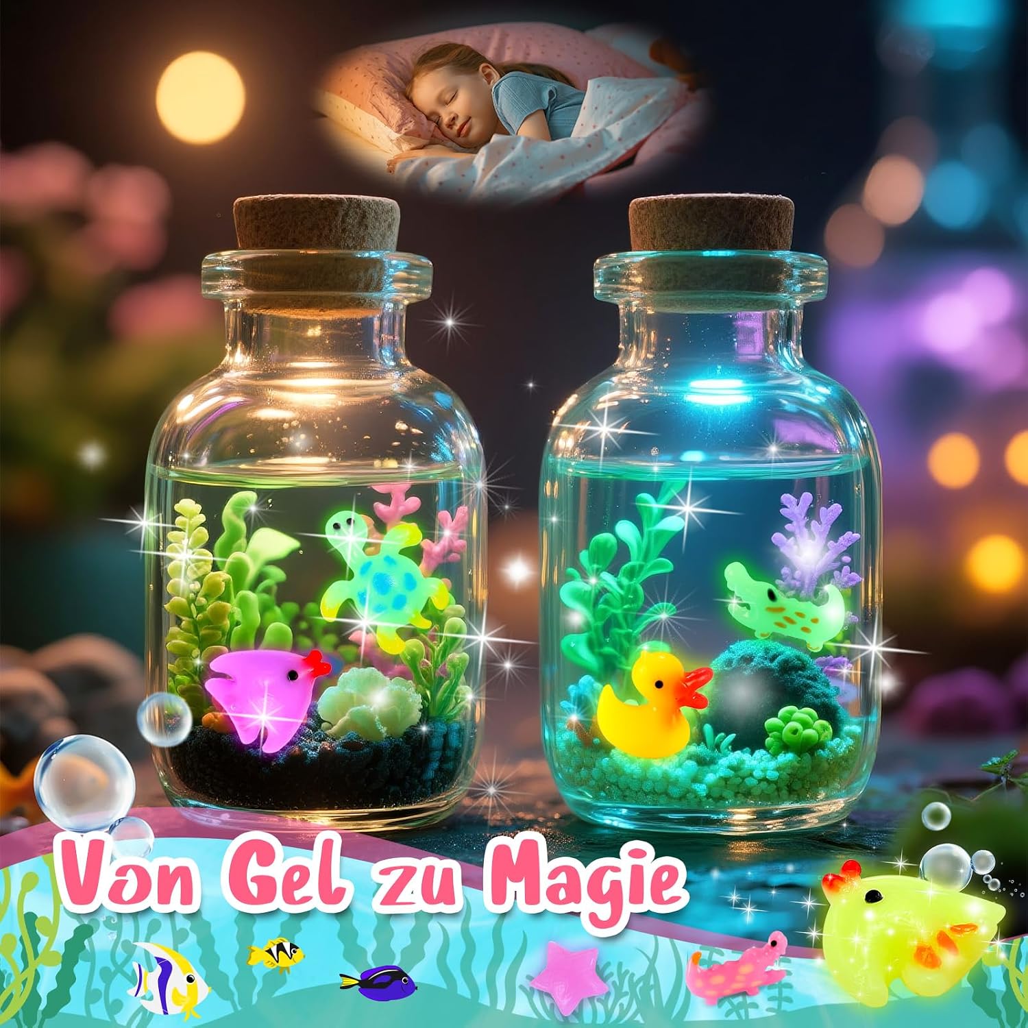 Magic Aqua Gelz Set, Craft Set Children from 5 6 7 8 9 Years Water Elf Kit Creative Toy from 5-10 Years Girls Boys Gift 6-12 Years Water Beads for Children Squishy Make Yourself Water Toy – Bild 6
