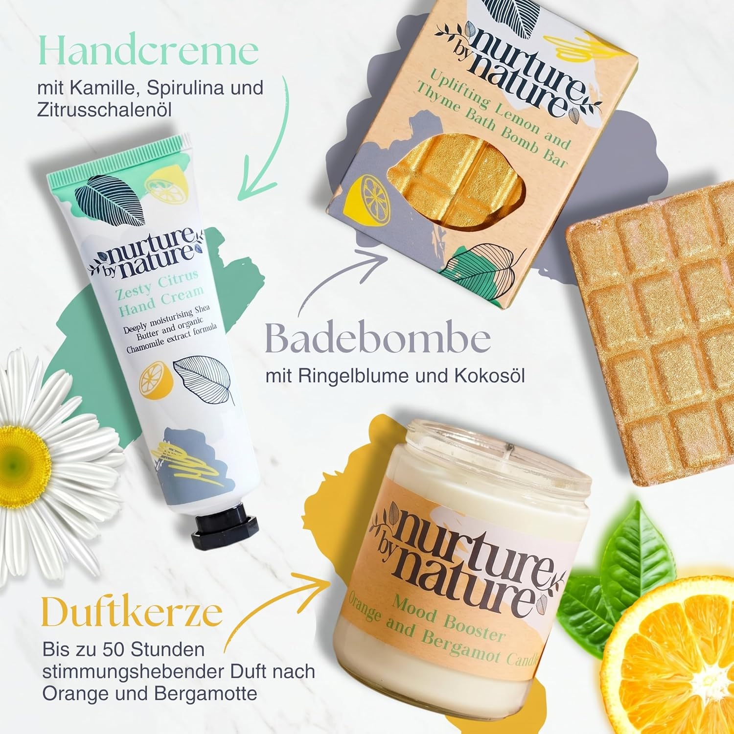 Nurture by Nature, Relaxation & Uplift, Pampering Baskets for Women, Spa Bath Set, Bath Salts, Aromatherapy, Soap, Bath Bombs, Candle & More, Birthday Gift – Bild 5