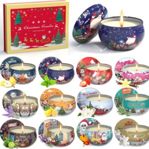 Primevolve Scented Candles Gift Set 12 Pieces 2.5 Oz, Birthday Gift for, Gifts for Christmas, Anniversary, Bathroom, Yoga, Small Gifts for