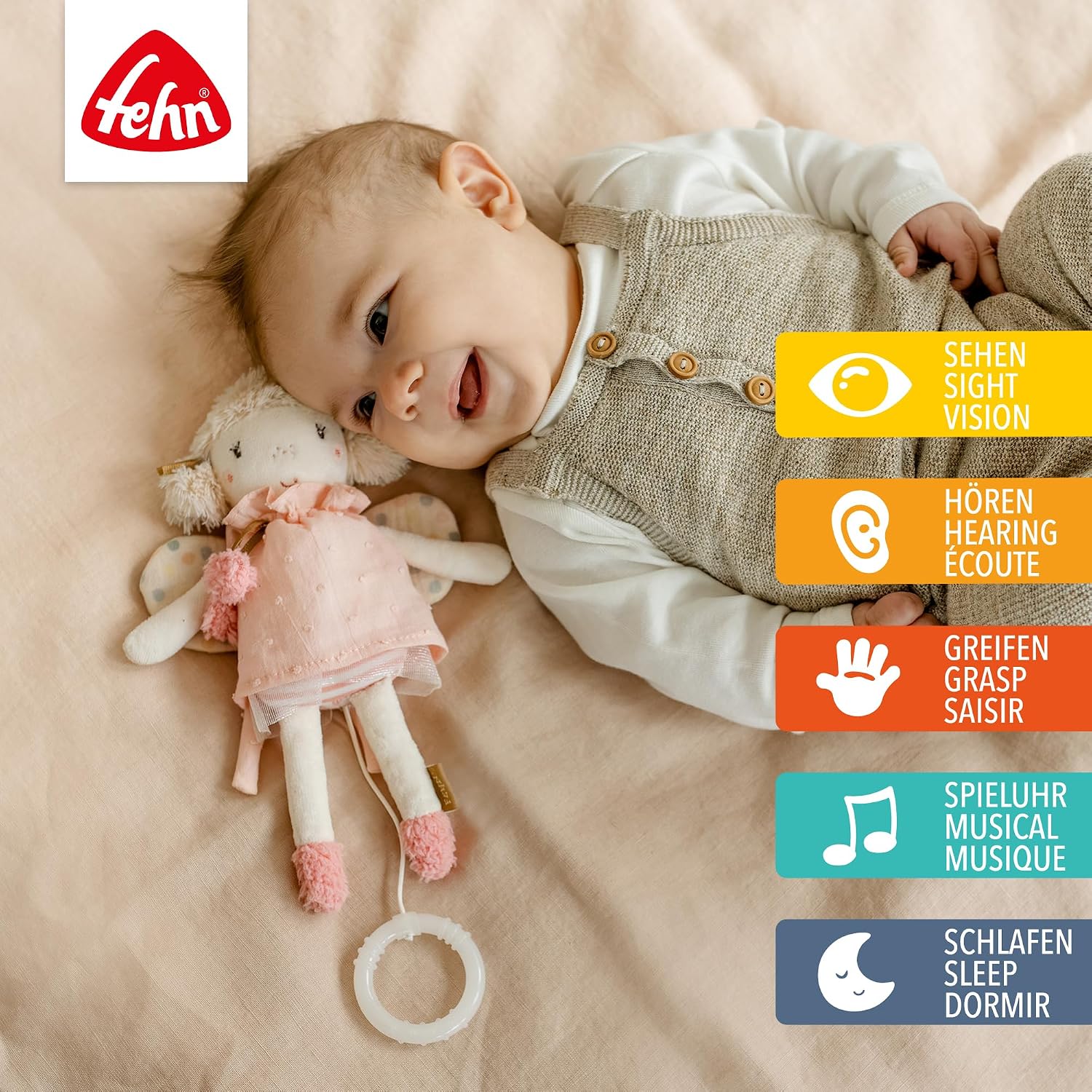 Fehn Mini Fairy Musical Box - Cuddly Toy & Sleep Aid for Babies – Bild 2