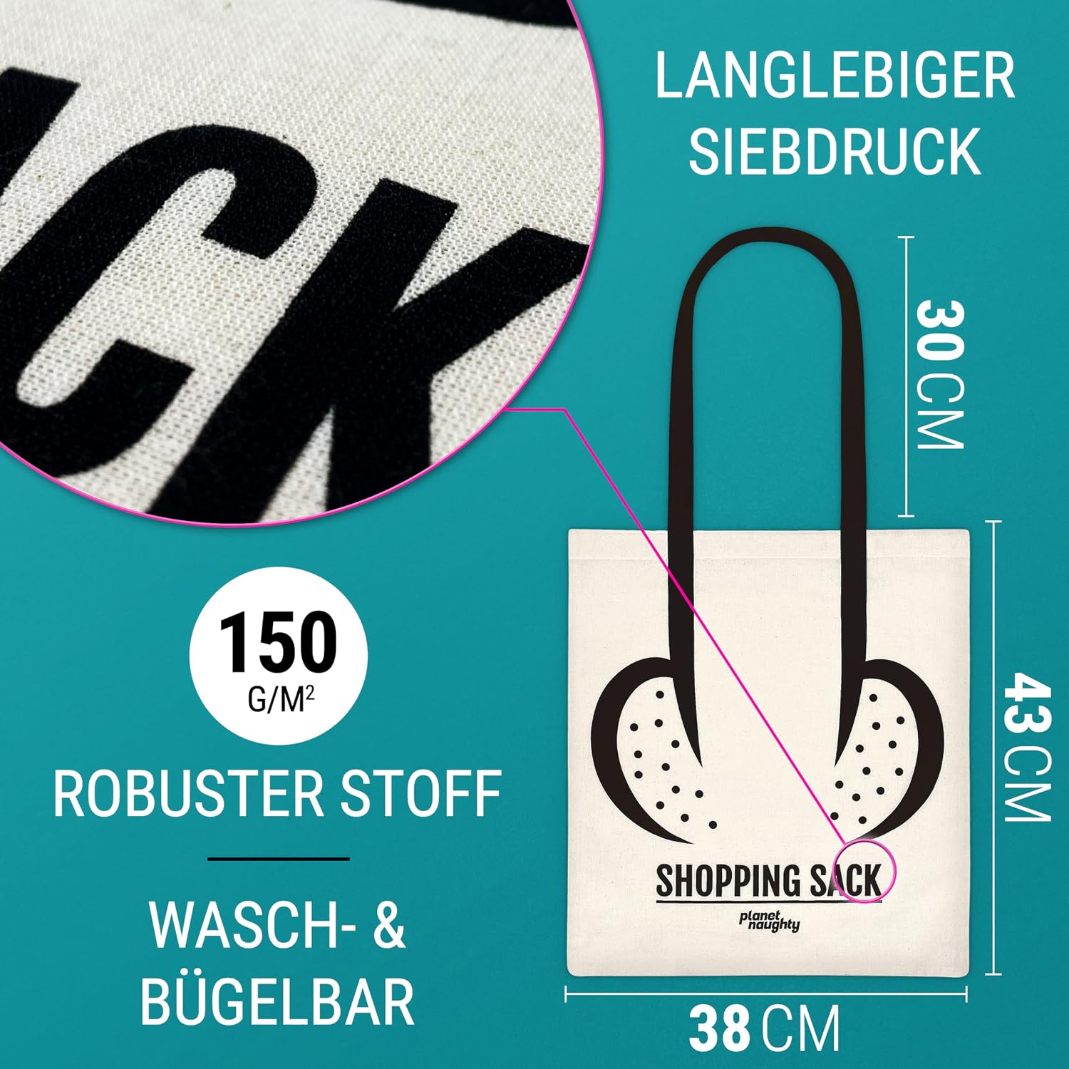 planet naughty Shopping Sack, Bag with Funny and Beautiful Motifs, Bag, in Vulva Veritas, Guitar, Camera, Funny Gifts for Men, Small Gift for Men and Women – Bild 5