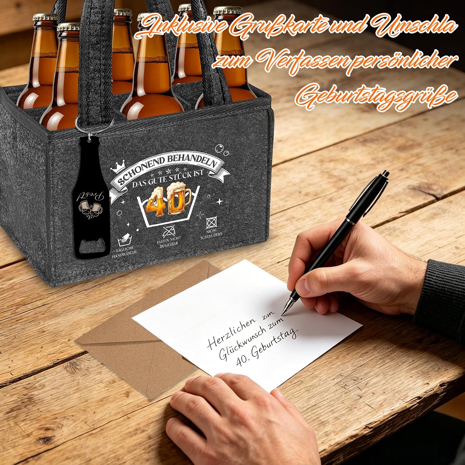 Men's Handbag Beer Gift Set, 40th Birthday Men, for 6 Bottles of Beer – Bild 7