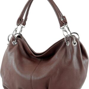 modamoda de - IT40 - Italian Women's Leather Shoulder Bag