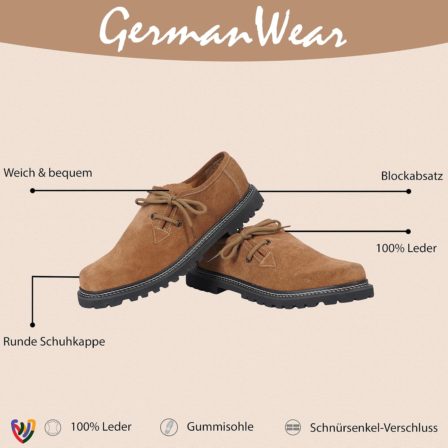 German Wear Traditional Shoes Haferl Shoes Men's Leather Shoes Brown, Black & Chestnut Brown – Bild 5