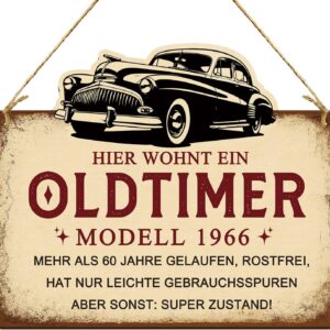 Gift for 60th Birthday Man, 1966 Vintage Gift – Funny Vintage Car Wooden Sign, Decorative 60th Birthday Man, Funny Gifts for 60th Birthday Man, Gifts for 60th Birthday Man