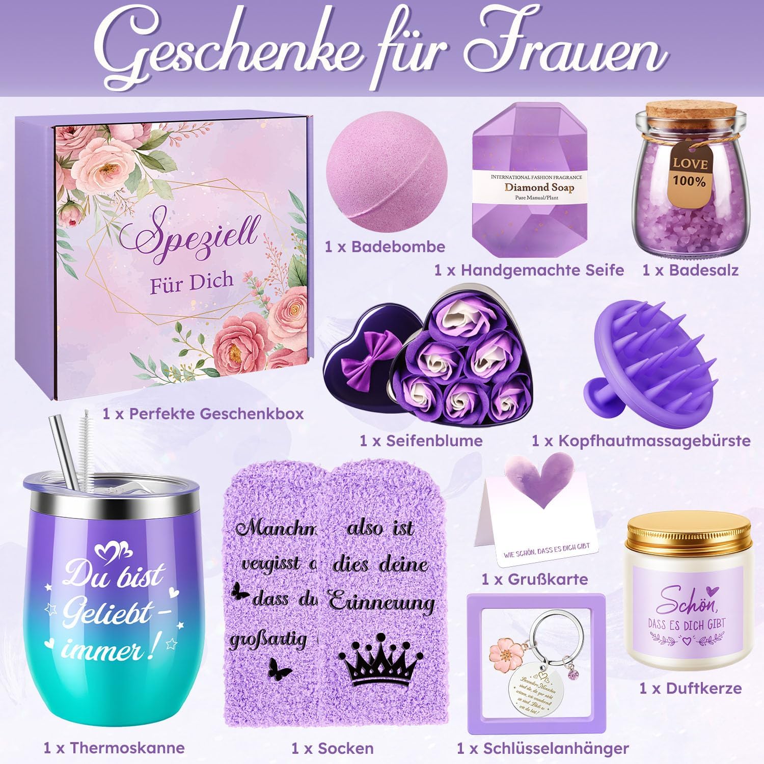 Giftota Gifts for Women, 11-Piece Spa Selfcare Gift Idea for Women, Wellness Gift Set, Girlfriend, Birthday, Valentine's Day, Mother's Day, Christmas Day, Gift Ideas for Mum, Sister, Best Friend – Bild 2