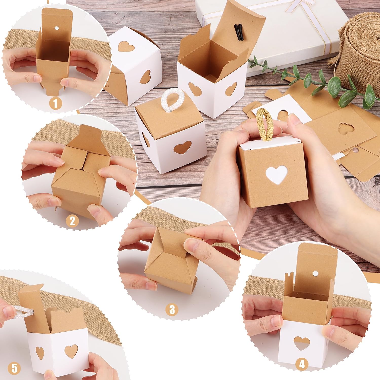 Pack of 40 Small Gift Boxes Kraft Paper Chocolate Boxes Empty – Bild 5