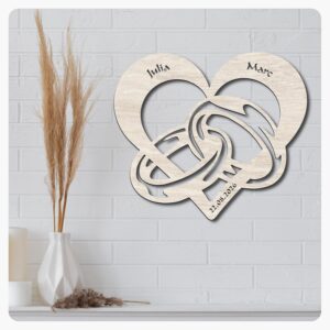 Namofactur Personalised Wedding Wall Decor Wooden LED Light