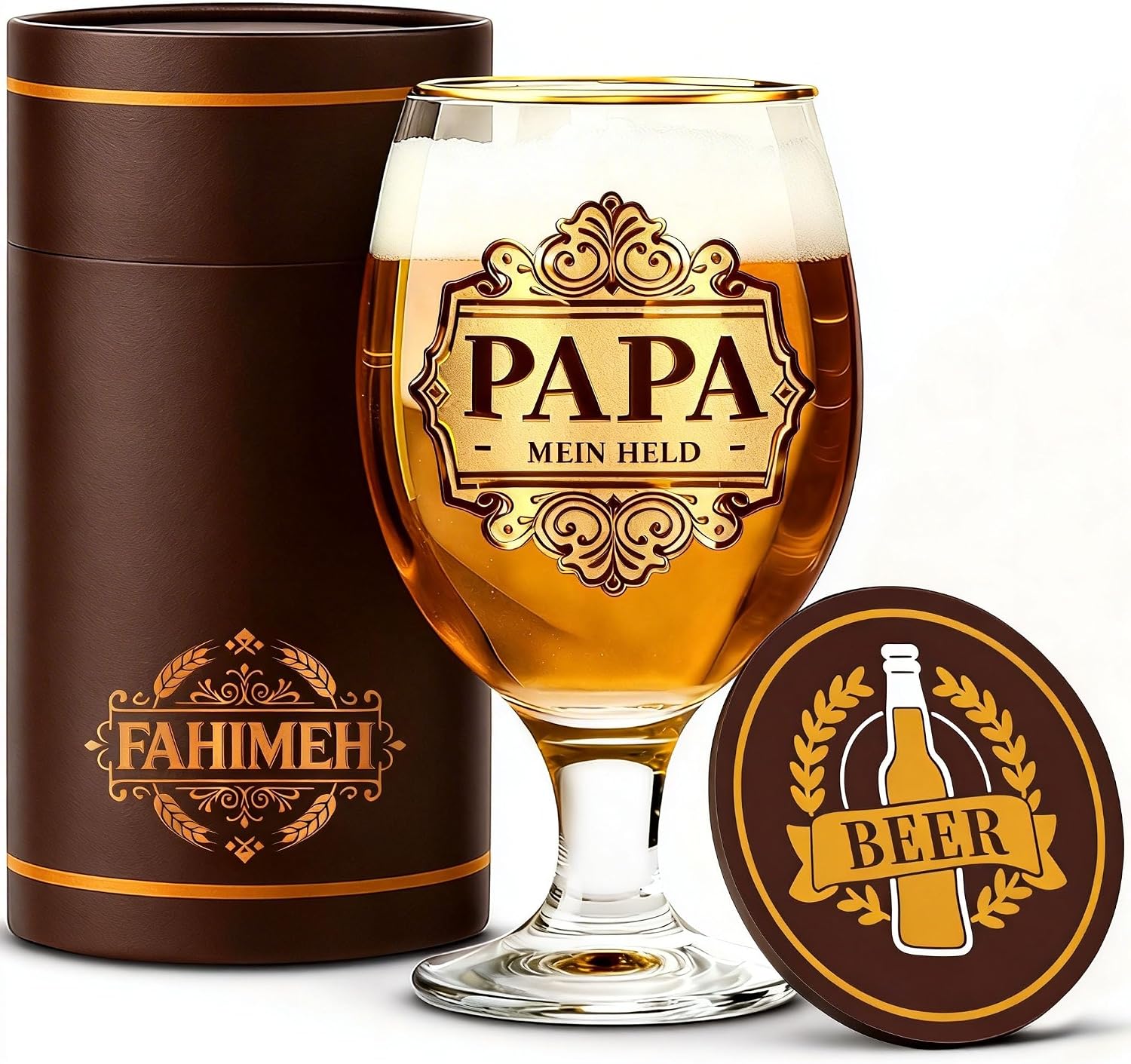 FAHIMEH Dad Birthday Gift, Beer Glass, 400 ml