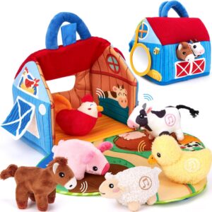 hahaland Montessori Baby Toy 6-12 M with 6 Sensory Plush Toys