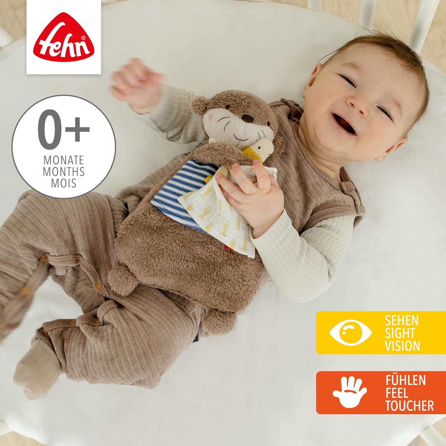 Fehn Otter Theo Soft Toy with Soothing Cherry Stone Cushion – Bild 2