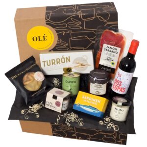 jamon.de Olé Gift Box with Serrano Ham, Tapas and Red Wine