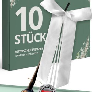 HOCHZEITSHELD Wedding Car Bows Pack of 10 as Car Decoration for Bridal Car