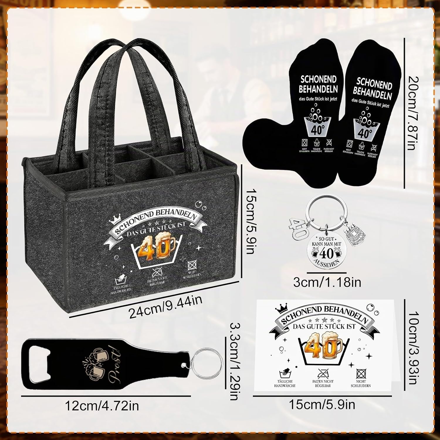 Men's Handbag Beer Gift Set, 40th Birthday Men, for 6 Bottles of Beer – Bild 6