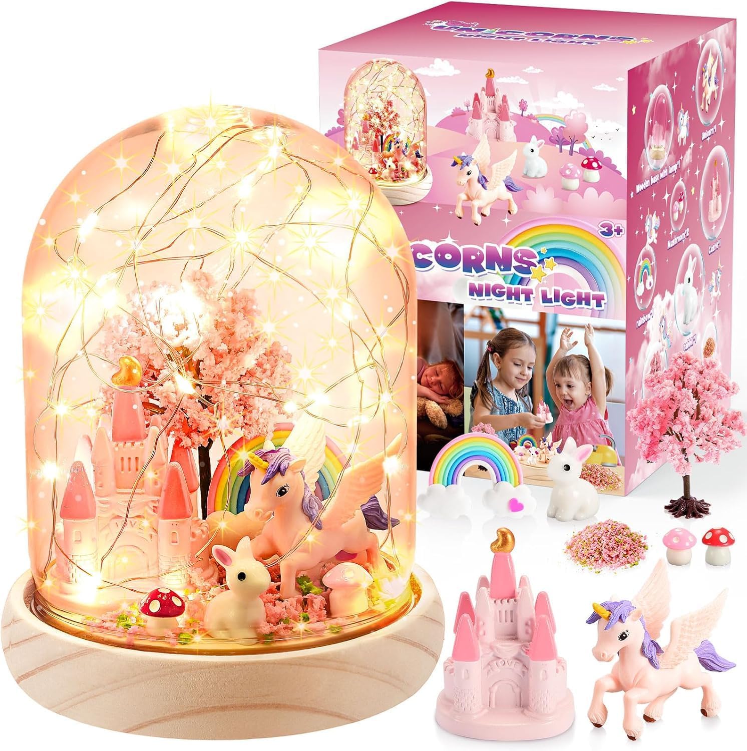 HappyGoLucky Unicorn Gifts for Girls, Christmas Gifts for Children, DIY Night Light, Children's Gift, Girls 3–12 Years, Craft Set for Children 3–12 Years, Gifts for Girls, 3–12 Years, Crafts for Girls