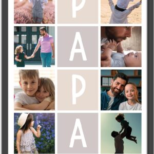 OWLBOOK Personalised Photo Gifts for Dad with 8 Photos and Text Design Yourself Photo Gifts for Dad Gift as Birthday Gift Father's Day Gifts Picture A4/A3 plus Frame