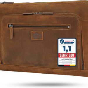 Baur Notebook Bag Genuine Leather | Laptop Bag up to 13.3 Inches | Handmade Bag | Carry Bag with Thin Design | Practical Front Bag