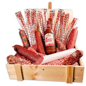 Wurstbaron Salami Sausage Gift Box Made of Wood with Salami Specialities
