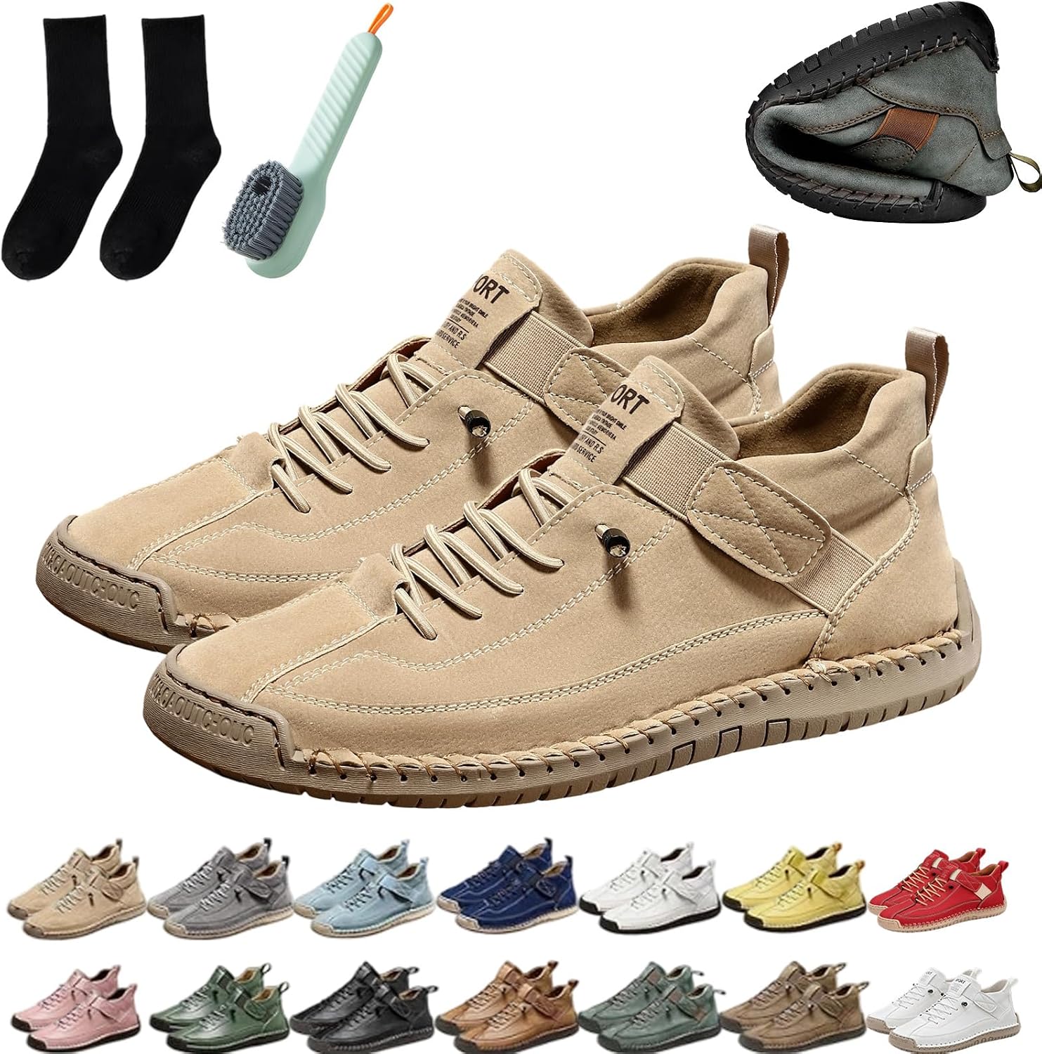 Montela Trainers, Comfortable & Painless Orthopaedic Trainers, Comfortable Supportive Leather Shoes, Waterproof Barefoot Shoes