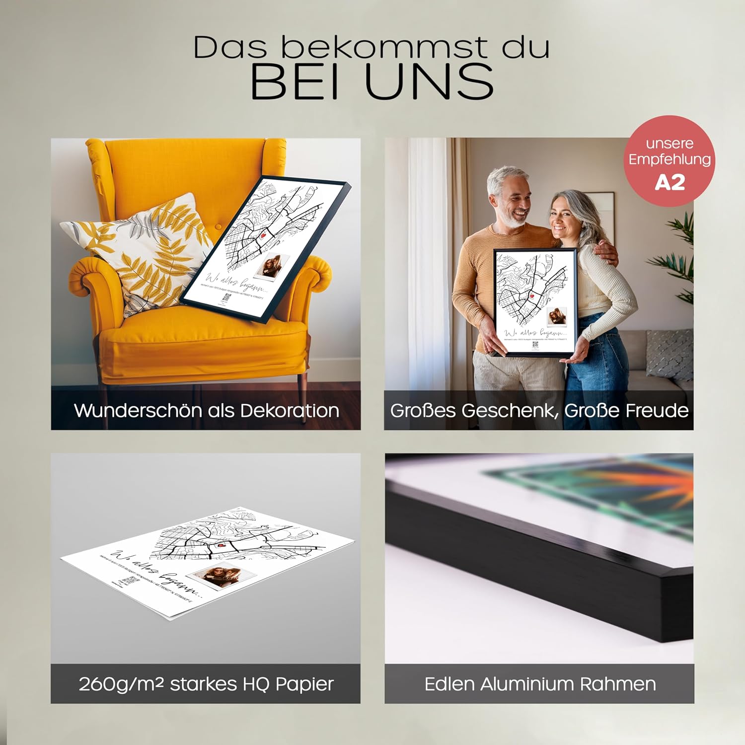 DUOMIO Where It All Started - Personalized Poster with QR Code to Song | Heart Map with Location | Coordinates, Name & Photo | Gift for Couples, Anniversary, Valentine's Day, Wedding – Bild 6