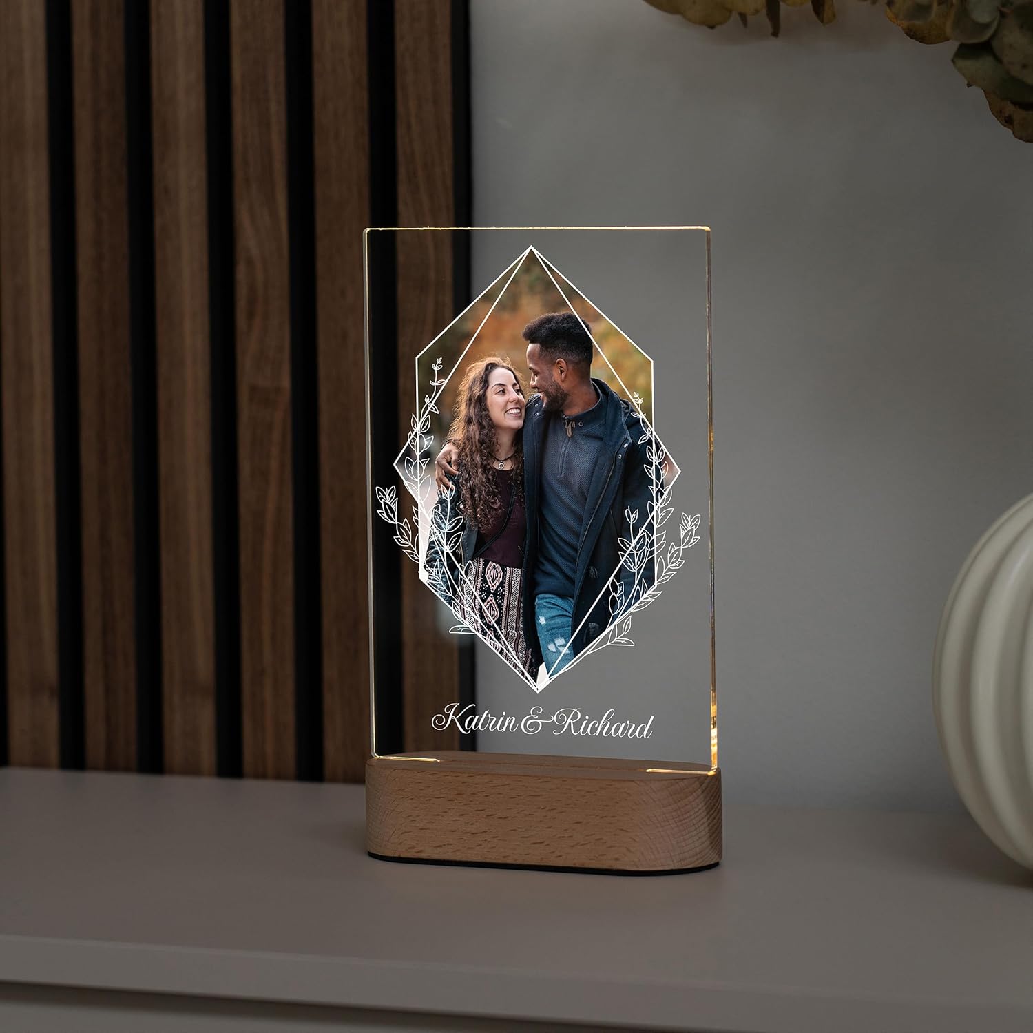 Geschenkfreude Acrylic Glass Photo with Personalised Name LED - Pairs – Bild 5