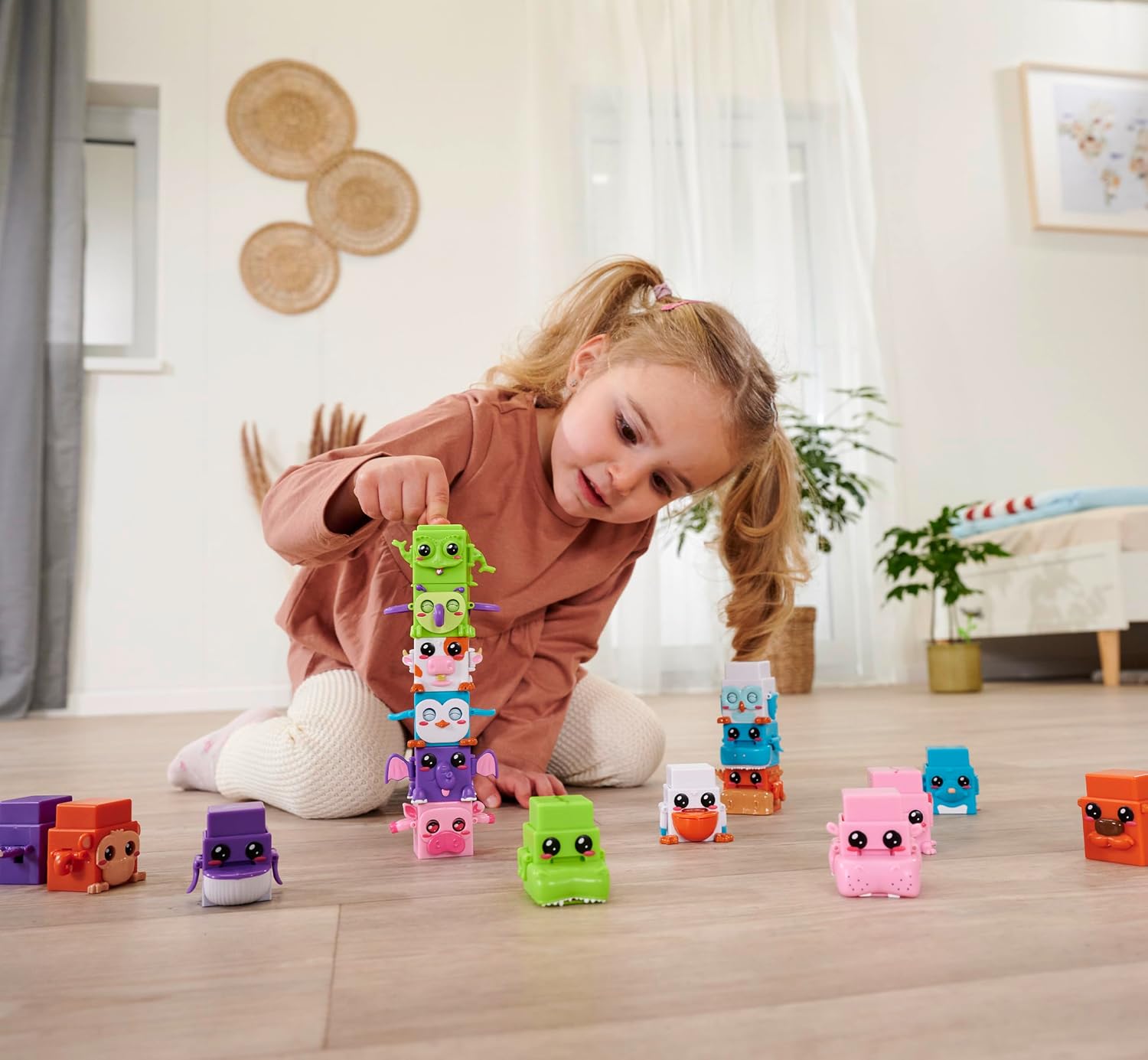 Simba 105952627 - Bloxies Figure (4 Pieces) - Animal Building Blocks for Stacking and Collecting with Motion Effect, Toy for Children from 3 Years, Random Selection in Surprise Packaging – Bild 3