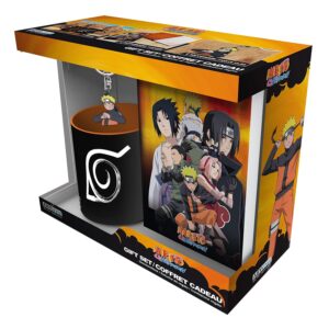 ABYstyle, 11 ounces, Naruto Shippuden Gift Set Includes Journal, Ceramic Coffee Tea Cup and Keychain, Anime Manga Drinkware, Home and Kitchen, Gift, 3 Pack