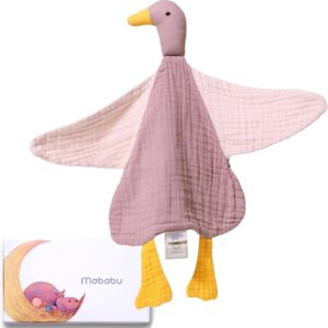 Baby Muslin Comforter - Organic Cotton & Oeko-Tex - Cuddly Toy Duck - Gift for Birth, 4-Ply, Extra Soft, for Newborns, Boys & Girls, Washable, as a Cuddle Blanket