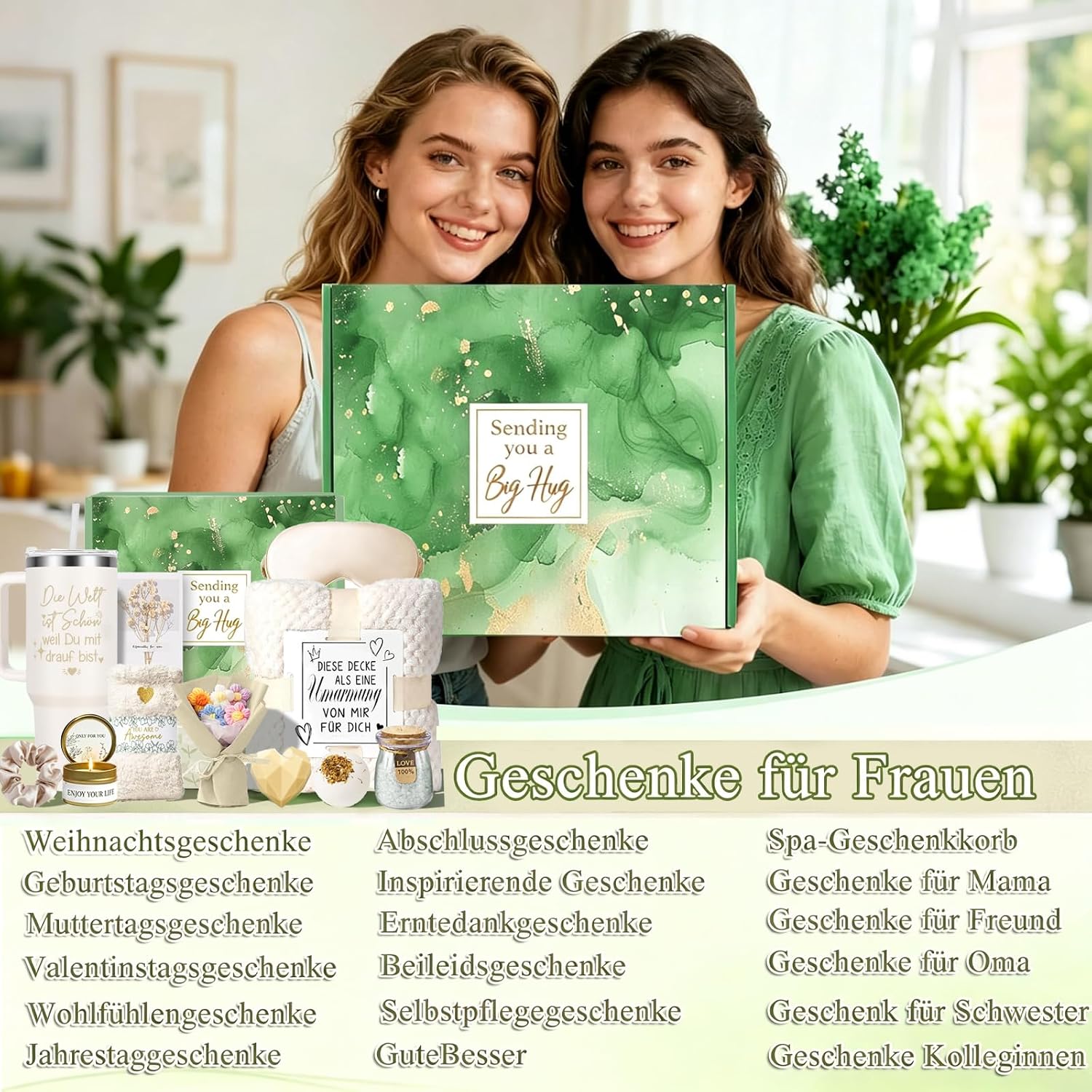 Wellness Gift Set for Women - 13-Piece Baths Fragrance Gift Box with 40 oz Stainless Steel Wine Cup Cuddly Blanket & Bath Additive Relaxation Birthday Christmas Gift Idea for Mum, Girlfriend – Bild 2