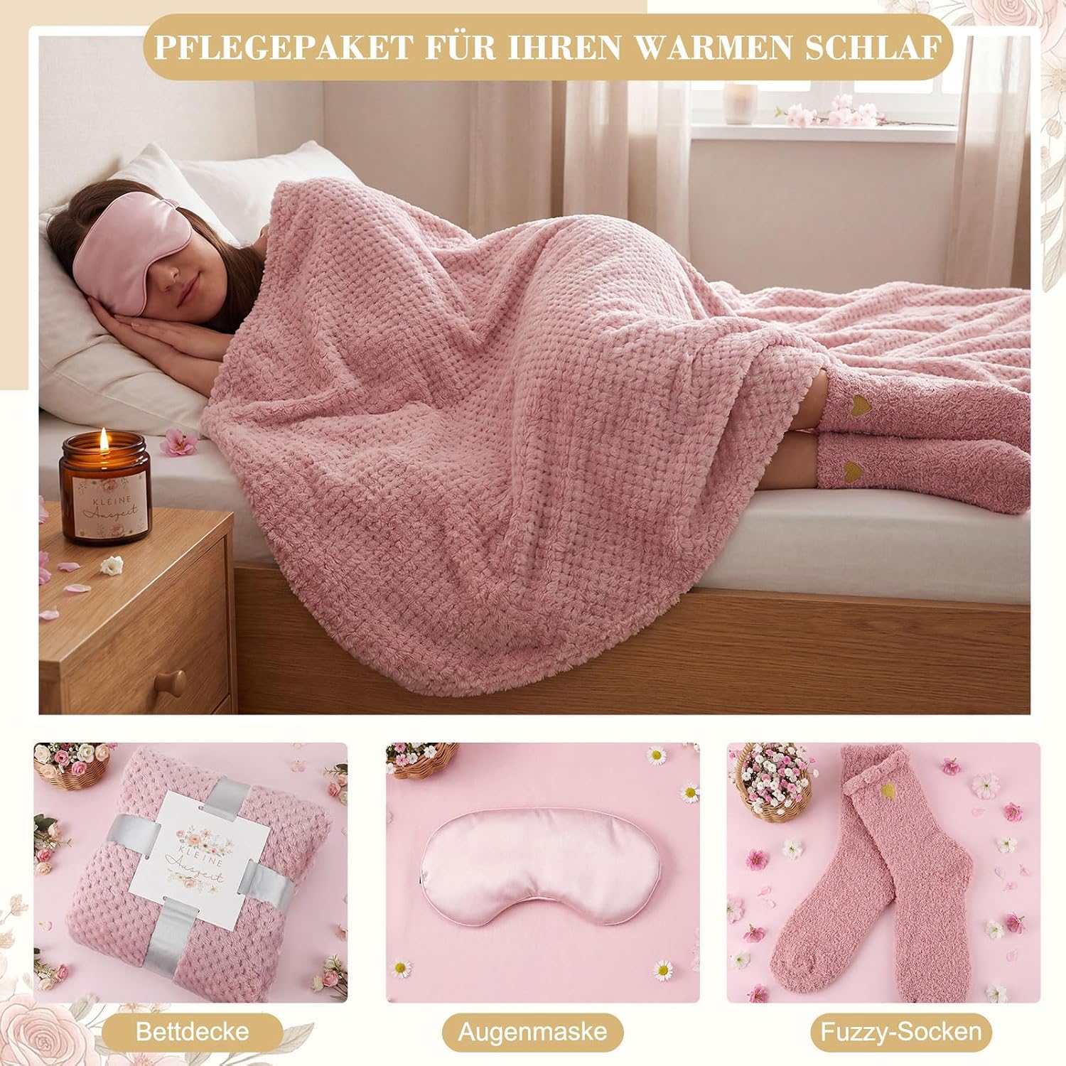 BBTO Gifts for Women Scented Candle Blanket Cosmetic Bag Small Time Out – Bild 7