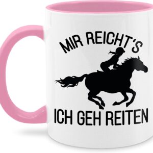 Mug 325 ml – Pferde – Mir reichts ich geh reiten – 325 ml – Pink – Office Cup Horse Cups Sayings Horse Coffee Cup Girl Saying Gifts Horse Lover Riding Rider
