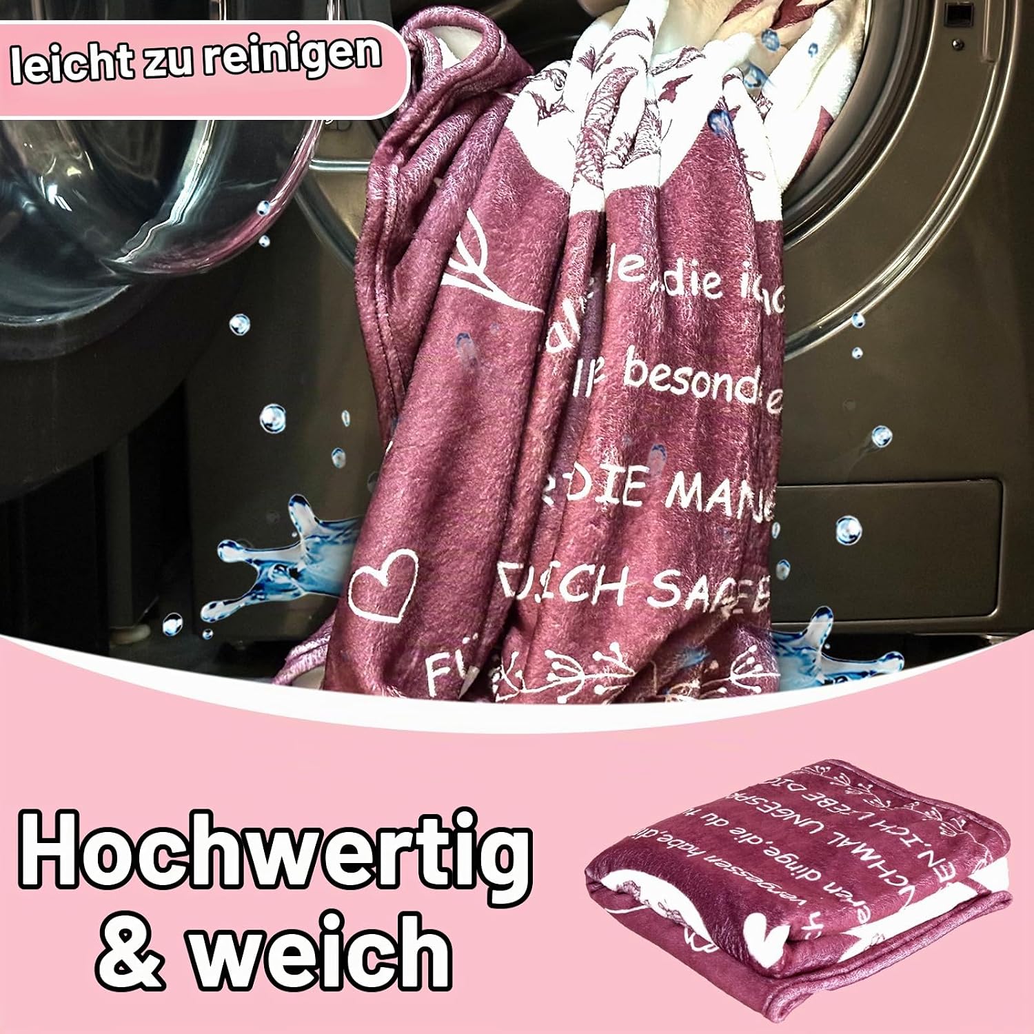 Charfia Mother's Day Gifts for Mum, Cuddly Blanket Gifts for Mum, Mum Birthday Gift, Best Mum Blanket Gift, Mother's Day Valentine's Day Christmas 1.3 x 1.5 m Blanket – Bild 3