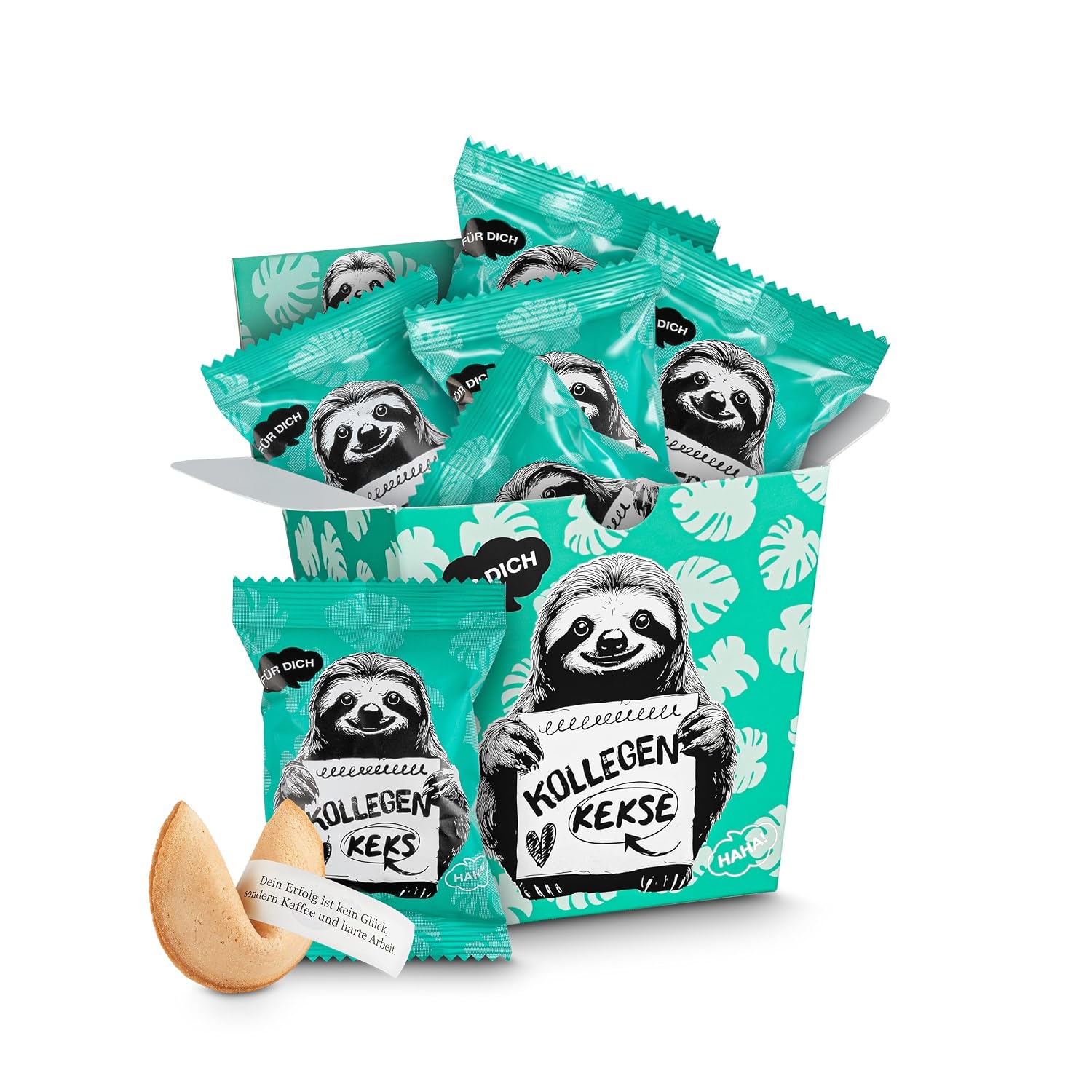 Lucky Cookies Colleagues Box of 9 Funny Colleagues Gift Office Lucky Cookies with Funny, Motivational Sayings for Colleagues and Employees as a Gift in the Office Vegan and Made in Germany
