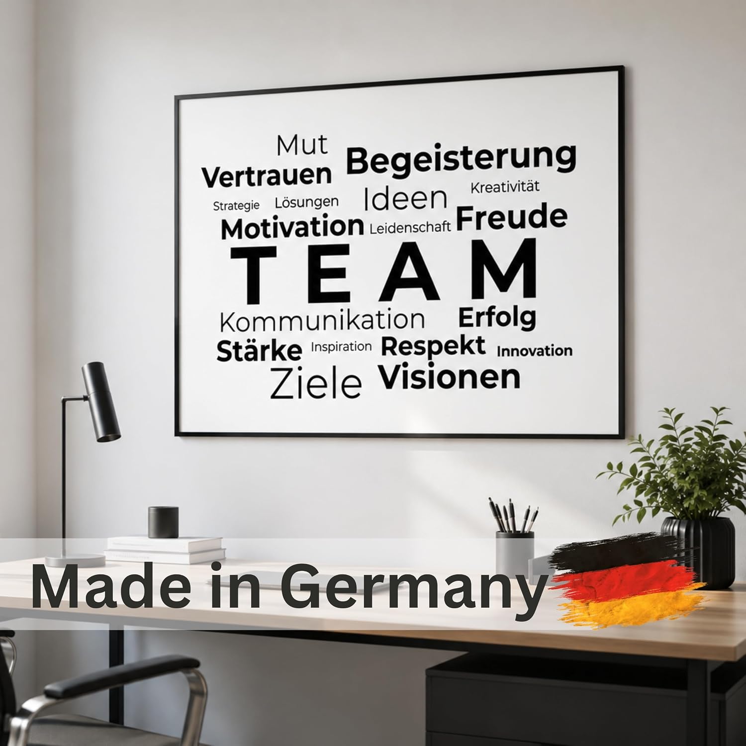 CLEAN SPORTS Team Poster DIN A2 - Team Picture & Motivational Poster Office Decoration - Teamwork Wall Picture Inspiration Gift Colleagues Study without Frame – Bild 2
