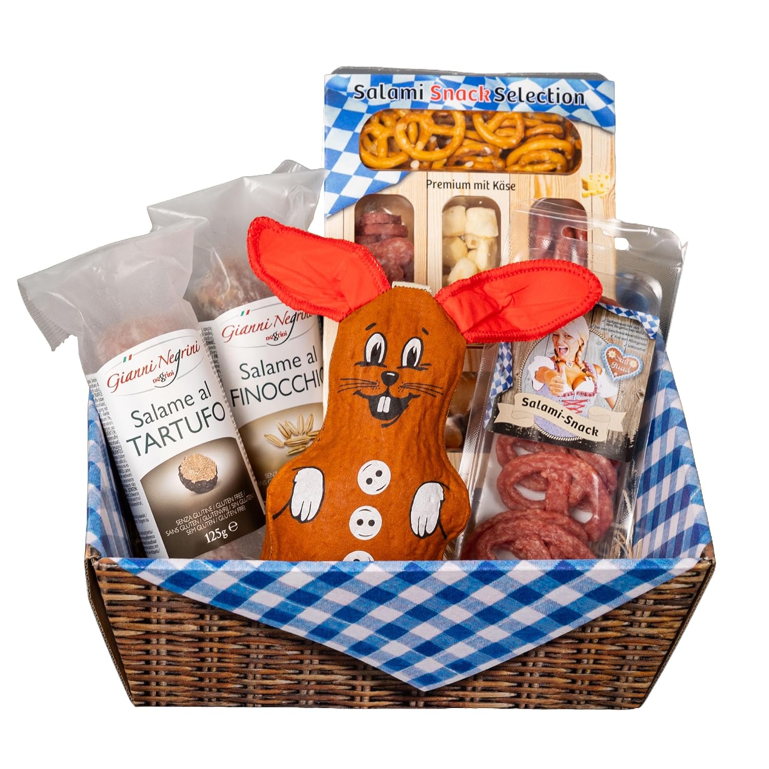 WURSTBARON® Premium Easter Snack Box "Hearty Delight" - Sausage & Salami Snacks with Italian Fennel & Truffle Salami + Cheese Snack Selection | Easter Gift Basket Gift Set