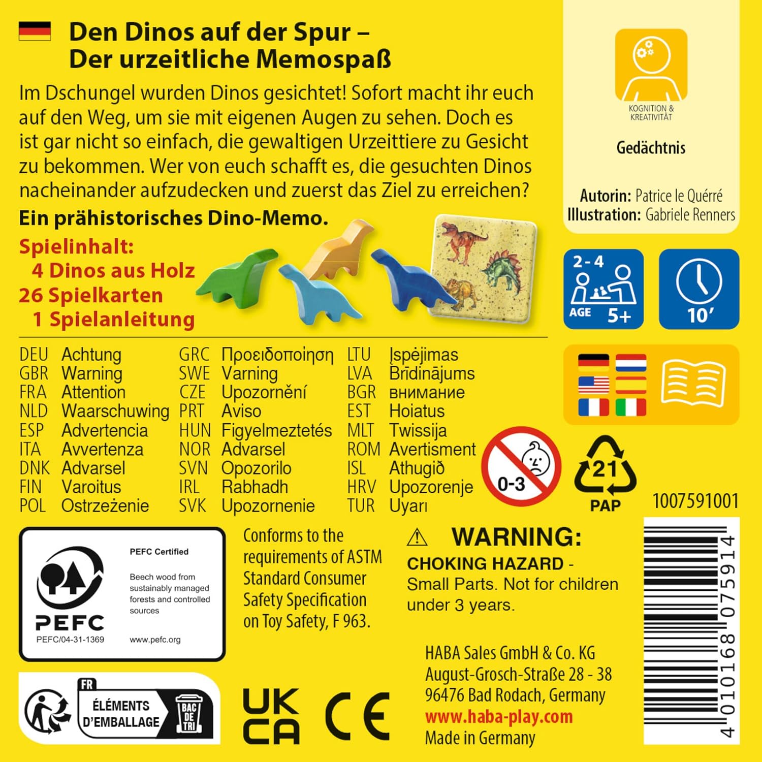 HABA The Dinos on the Trail - Exciting Dino Board Game for the Whole Family - Prehistoric Memo Children's Game with Wooden Figures - Great Gift Game for 2-4 Players – Bild 6