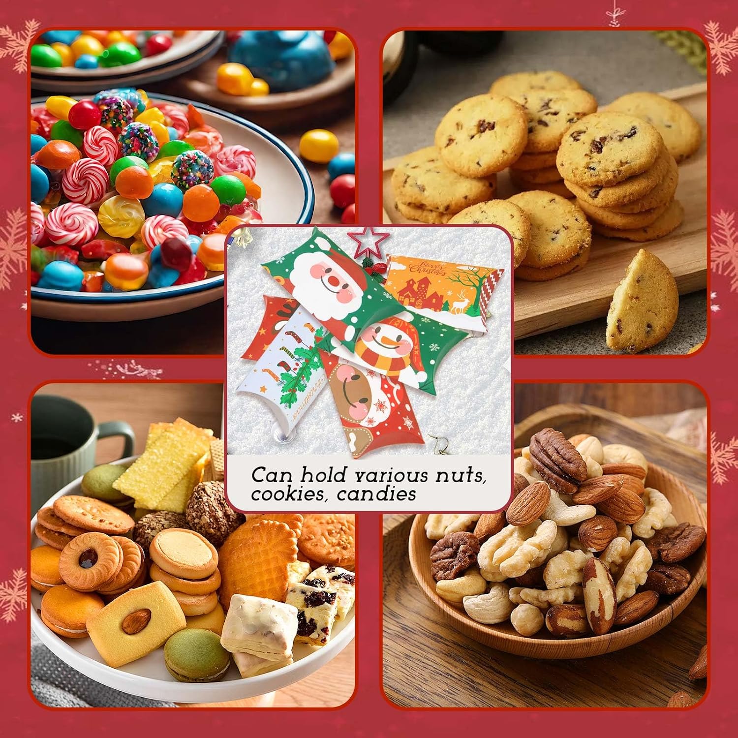 Christmas Gift Box 24 Pieces - Small Kraft Paper Gift Boxes with 8 Designs - 12 x 7.2 x 2.5 cm - Ideal for Cookies, Sweets & Small Gifts - Perfect for Advent Calendar, Pa – Bild 4