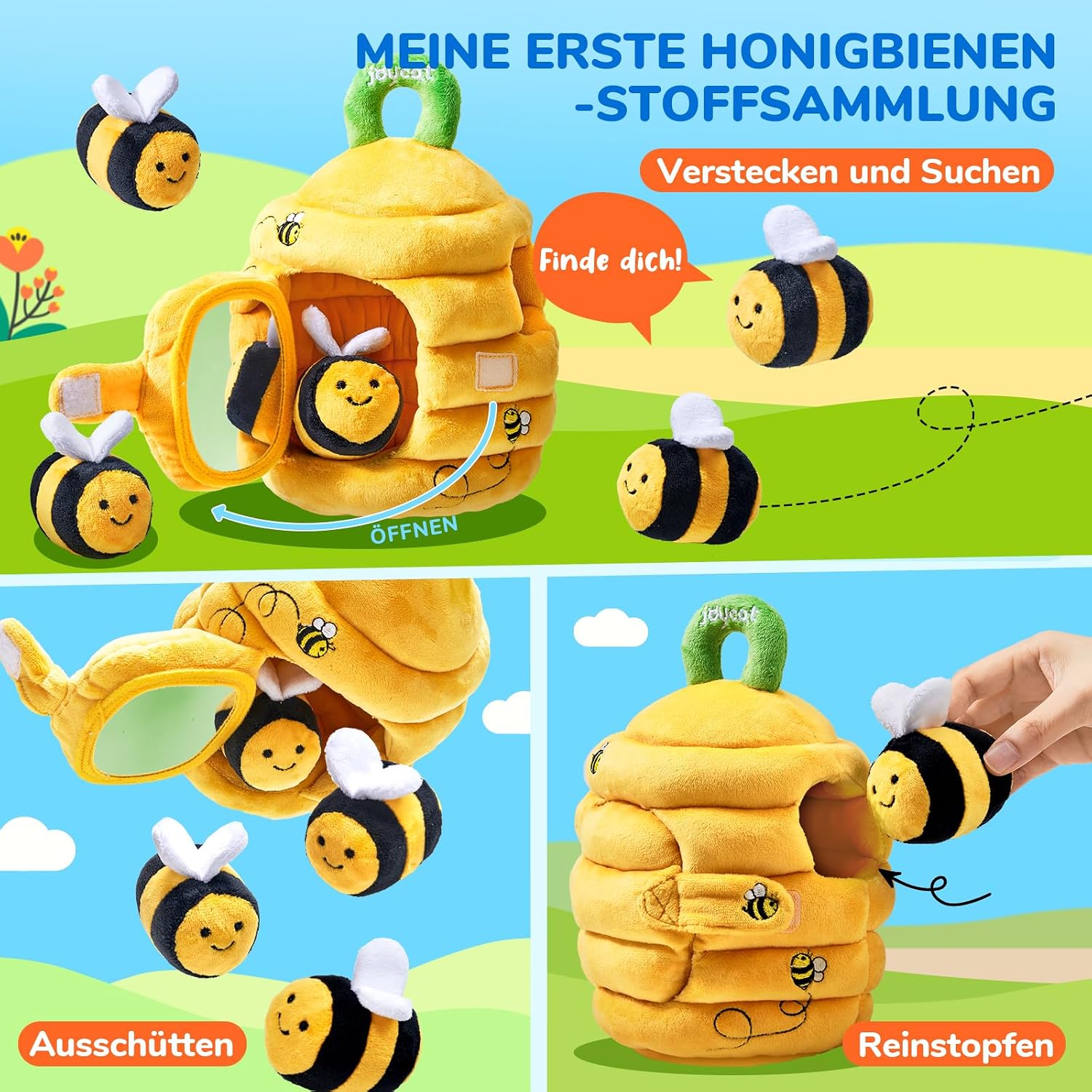 JoyCat Baby Toy 6-12 Months, Baby Beehive with 5 Bee Toys – Bild 3
