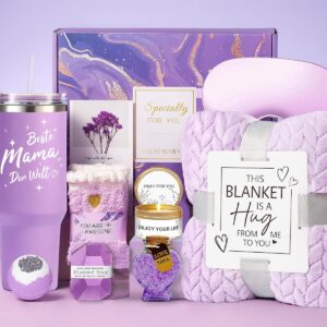 Gifts for Mum, Mother’s Day Gifts for Mum Gift Set with 40 oz 1200 ml Coffee Mug/Stainless Steel Wine Cup and Cuddly Blanket, Gift for Mum Birthday, Mother’s Day Gift for Mum