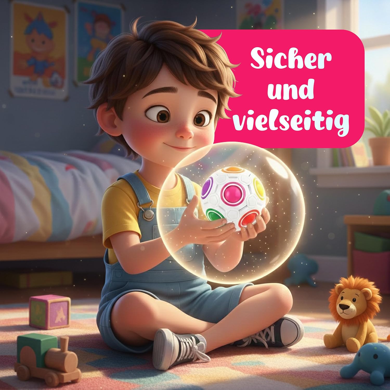 CUBIDI® Rainbow Ball Original - Logic Toy for Kids and Adults - Puzzle Game 3D - Ball - Rainbow – Bild 6