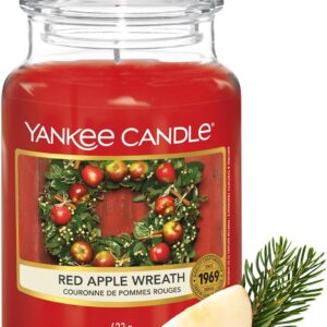 Yankee Candle Red Apple Wreath Large Jar Candle Burn Time Up To 150 Hours