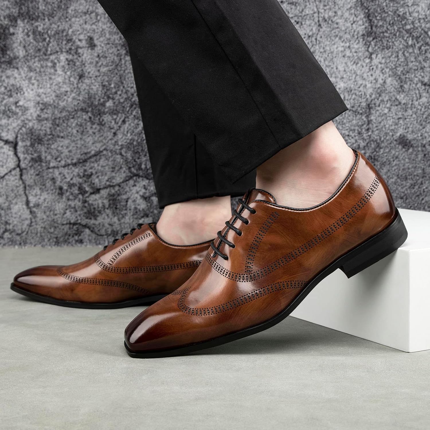 MEIJIANA Oxford Business Leather Shoes for Men Lace Up Formal Shoes Oxfords – Bild 2